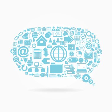 Internet bağlantısı diyalog vektör simgeleri bulut