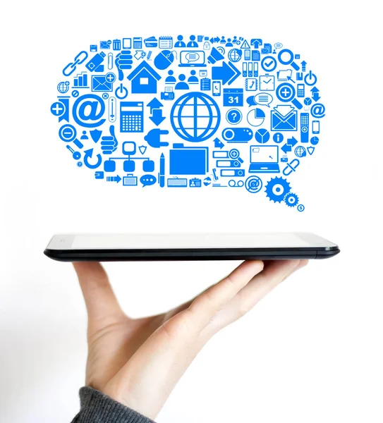 Business cloud kommunikation ikonen Internet data — Stockfoto