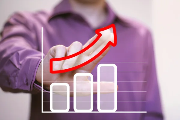Man with chart business graph — Stock Photo, Image