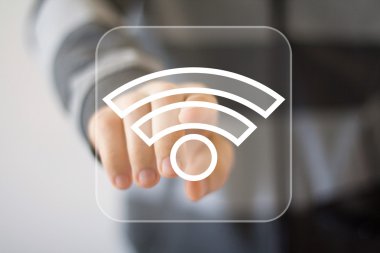 Business button Wifi connection clipart