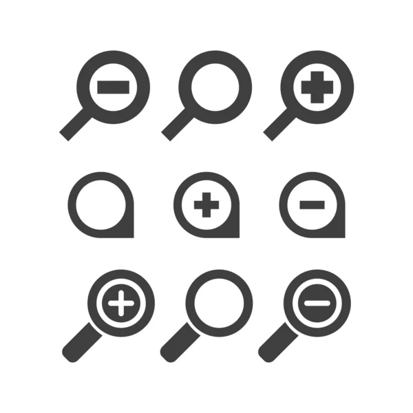 Vector magnifier glass and zoom Icons search lupe — Stock Vector