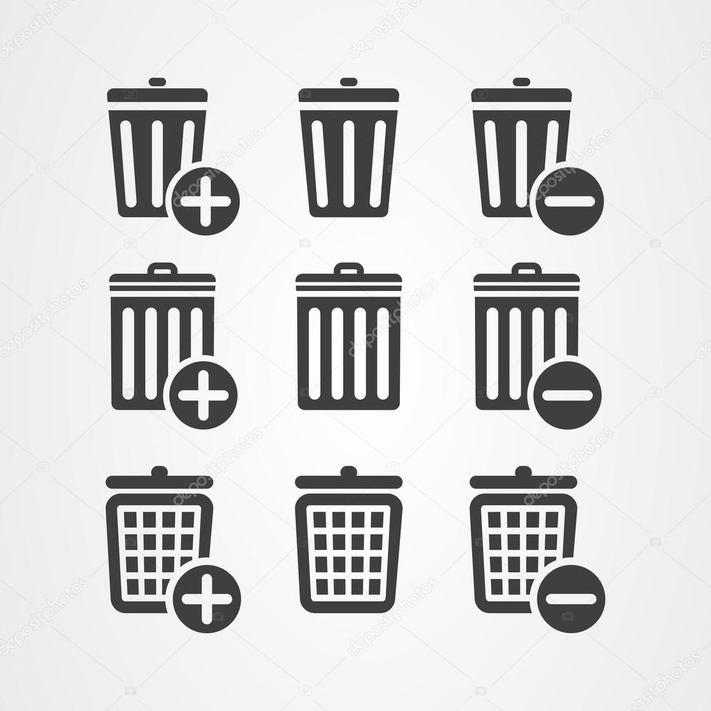 Graphic design basket trash can icon button
