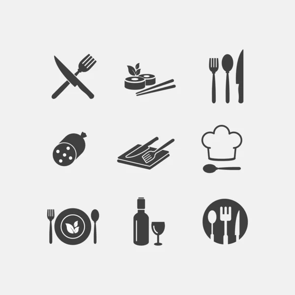 Vector restaurant food icon cuisine — Stock Vector