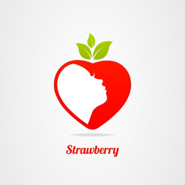Tasarım Grafik simgesi yüz logo çilek