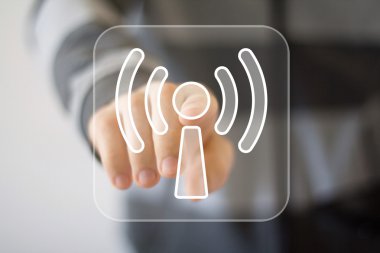 İş düğmesi Wifi bağlantı sinyali