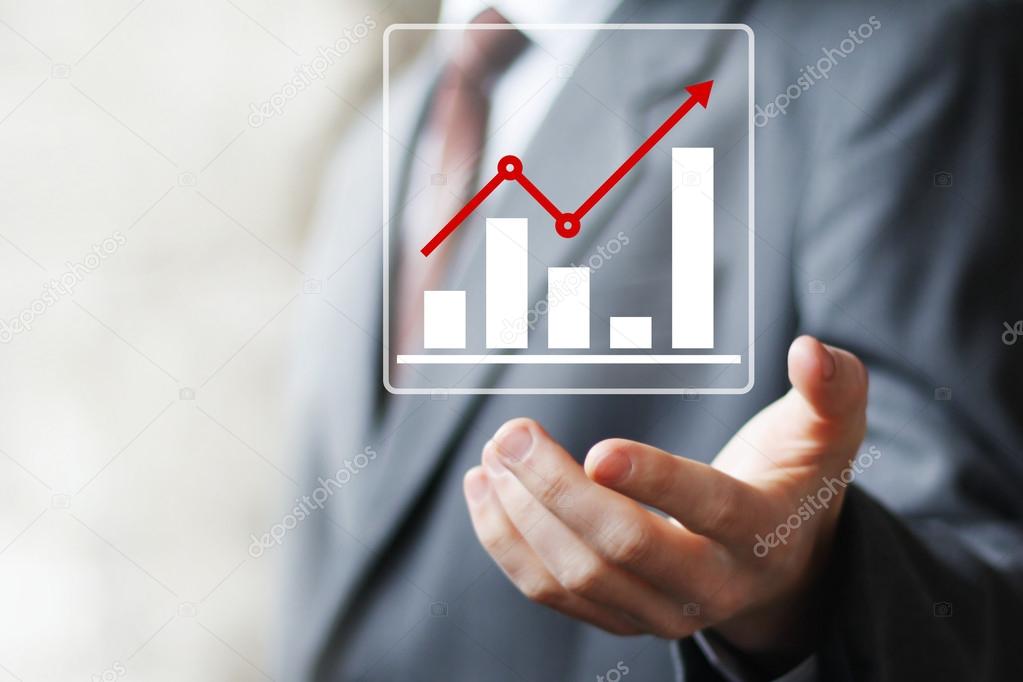 Man with chart business  diagram