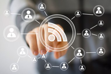 İşadamı düğmesini işaret rss ile