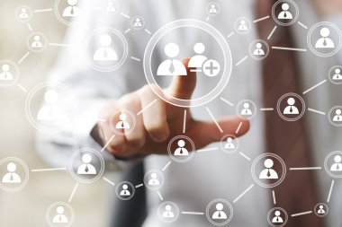 İşadamı dokunmatik web düğmesi