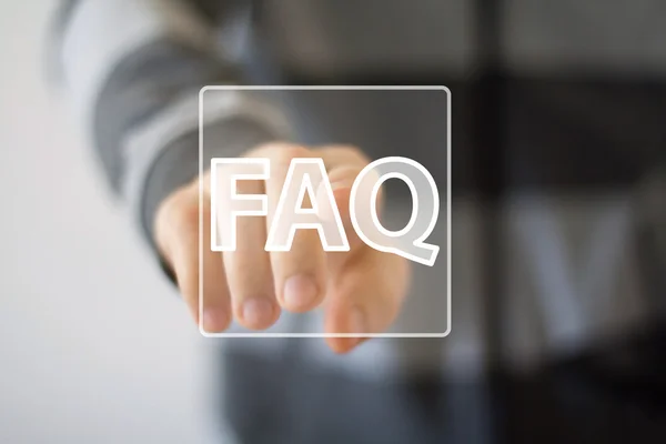 Business button sign FAQ — Stock Photo, Image