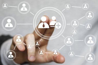 İşadamı değmek düğme arabirim grup web simgesi