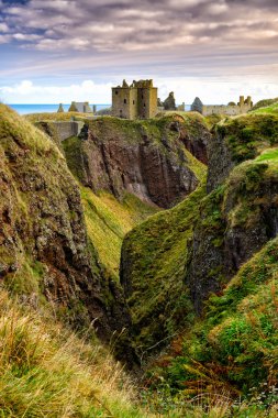 Dunnottar Kalesi yakınındaki Stonehaven Aberdeenshire, İskoçya'da.