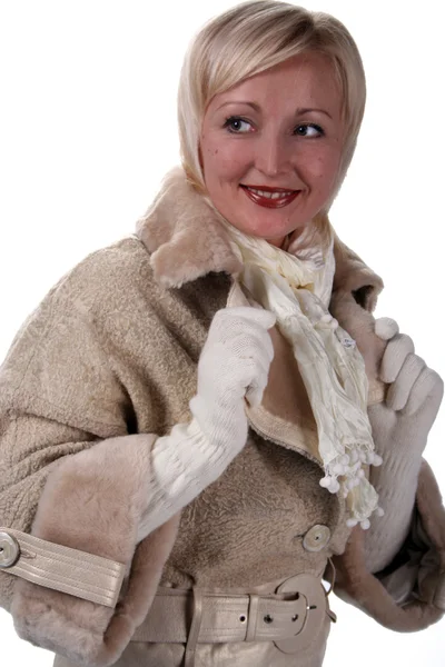 Woman in winter fur — Stock Photo, Image