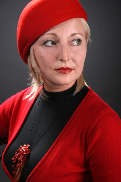 Woman in a red — Stock Photo, Image