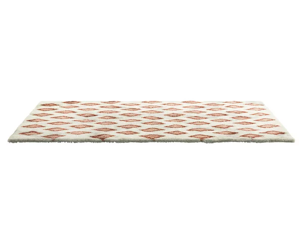 Modern Light Beige Carpet Colorful Geometric Pattern Contemporary Rug Cotton — Stock Photo, Image