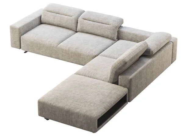 Modern Kain Abu Abu Muda Sofa Dengan Backrest Disesuaikan Sofa — Stok Foto