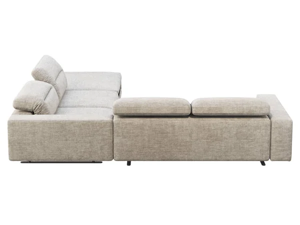 Modern Kain Abu Abu Muda Sofa Dengan Backrest Disesuaikan Sofa — Stok Foto