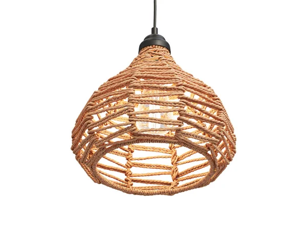 Beyaz arka planda zig zap desenli modern tavan lambası. Yüzyılın ortalarında, çatı katı, Chalet, İskandinav iç mimarisi. 3d hazırlayıcı