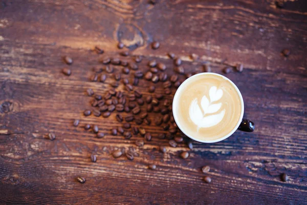 Kahve sanat cappucino üzerinde — Stok fotoğraf