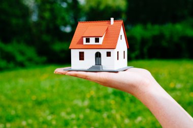 Bir kişi tarafından tutulan minyatür ev