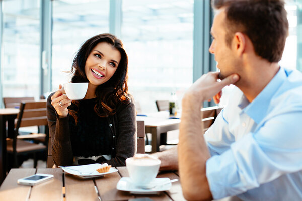 Businesspeople enjoying a coffee together