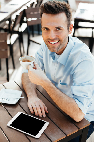 Man enjoying a coffee