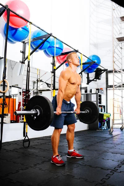 Bodybuilder preparing for the lift — Stock Photo, Image