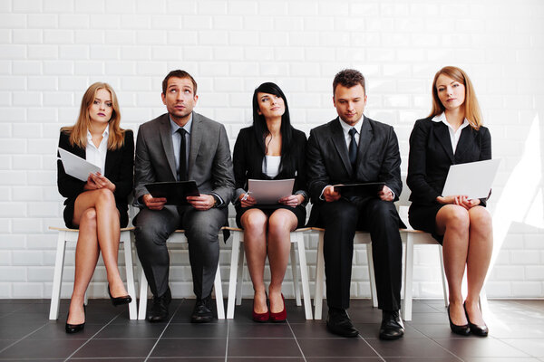 Business people waiting for interview