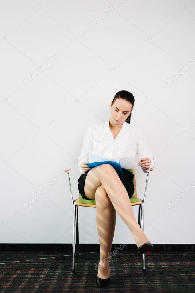 Woman preparing for her job interview