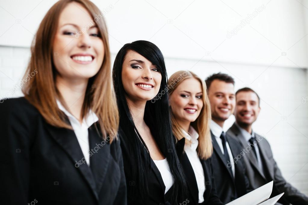 Group of happy business people