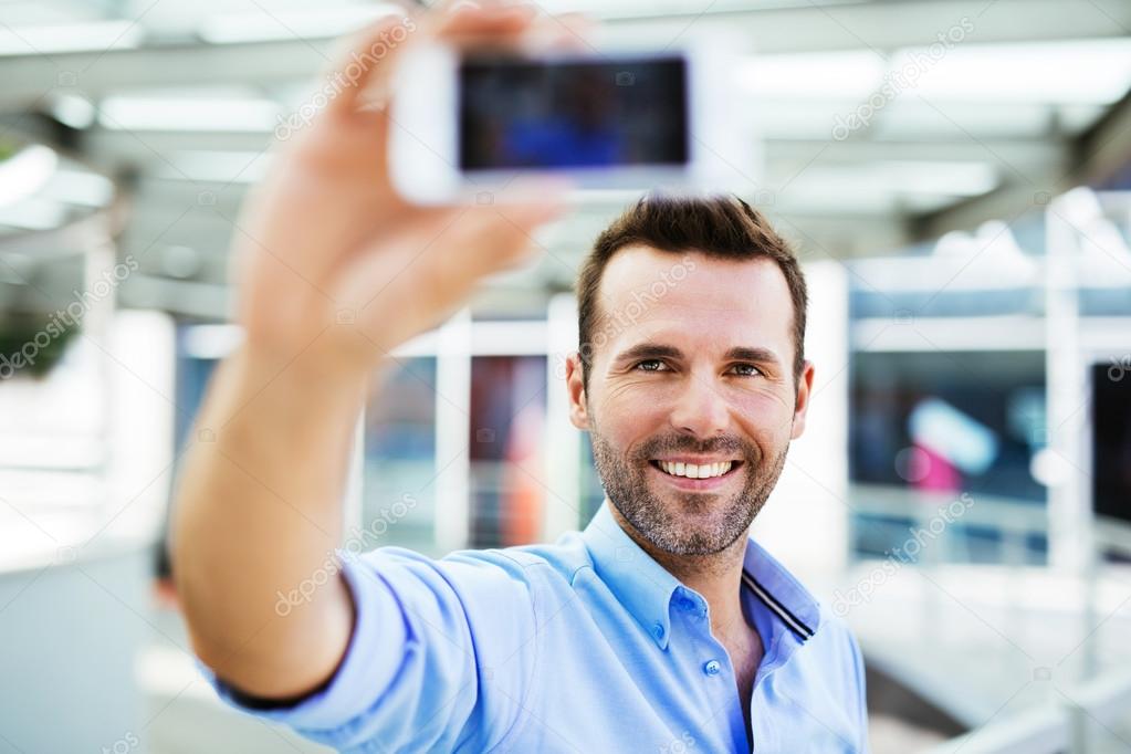 Man taking selfie