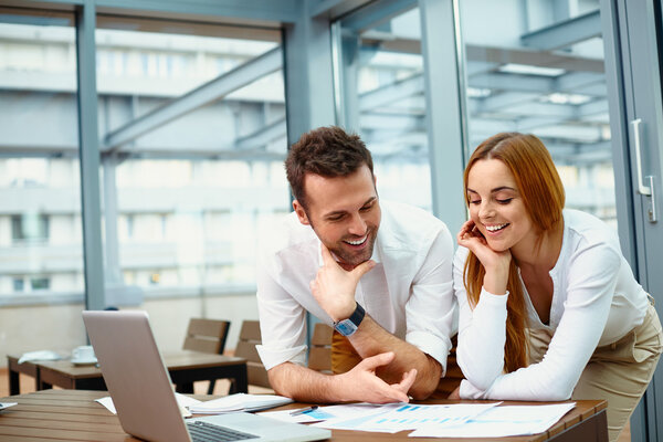 Business partners working at office