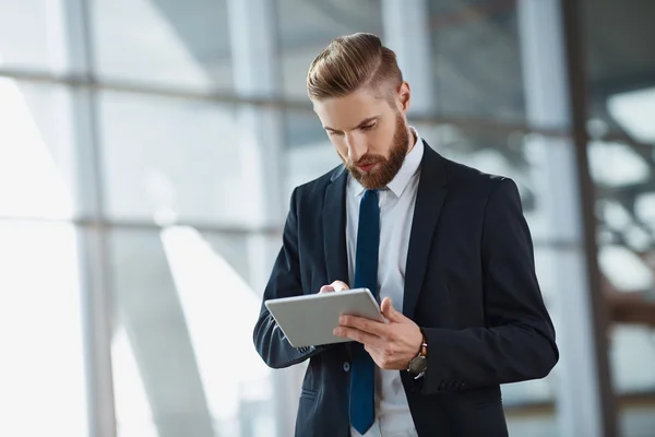 Modern hipster businessman working — Stock Photo, Image