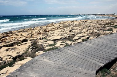 Tropikal deniz plaj yolunda