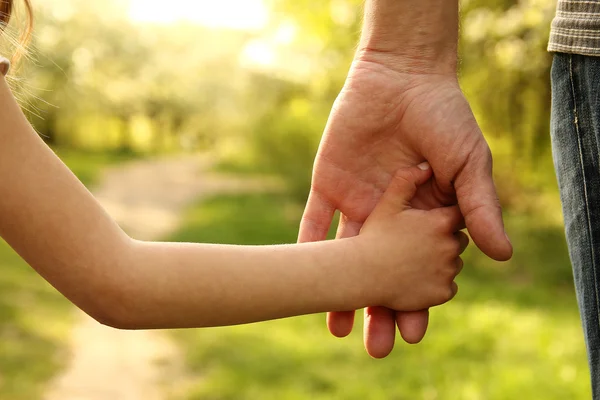 Parent bedrijf child's hand — Stockfoto