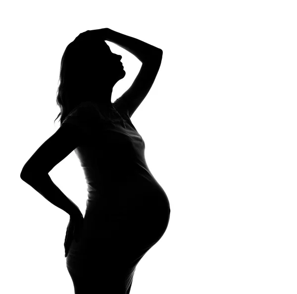 Silhueta de mulher grávida — Fotografia de Stock