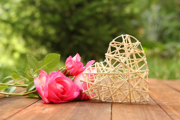 Romantic heart with roses — Stock Photo, Image