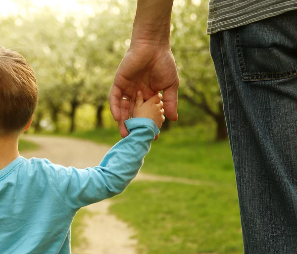 Parent holds hand of child — Stock Photo, Image