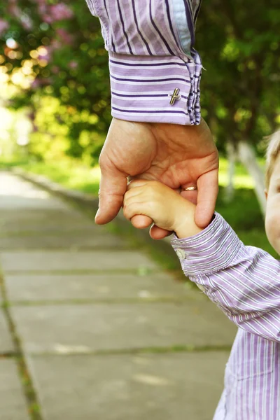 Parent bedrijf child's hand — Stockfoto