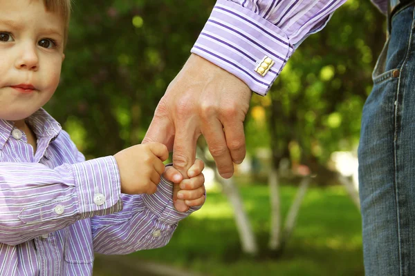 Parent bedrijf child's hand — Stockfoto