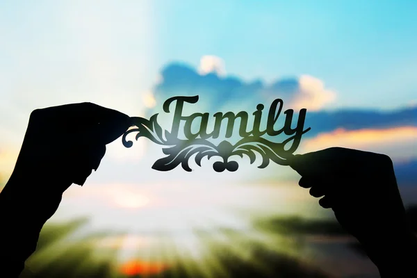 Family sign in hands — Stock Photo, Image