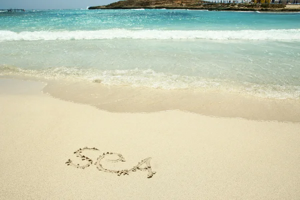 Ordet havet på sand — Stockfoto