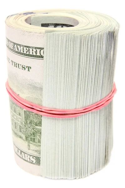 Χρήματα Δολάρια Επιχειρήσεων Λευκό Φόντο — Φωτογραφία Αρχείου