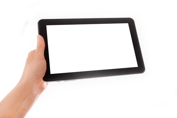 Emberi Kézben Tabletta Számítógép Érintőképernyős Modul Izolált — Stock Fotó