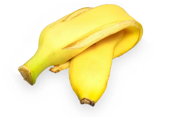 Bela Pele Uma Banana Fundo Branco — Fotografia de Stock