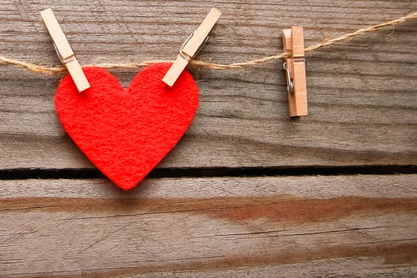 Feliz Día San Valentín Amor Clavijas Ropa — Foto de Stock