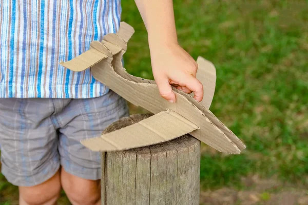 Boy Pilot Airplane — Stock Photo, Image