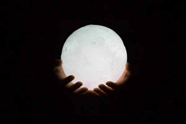 moon light in hand night cosmos power