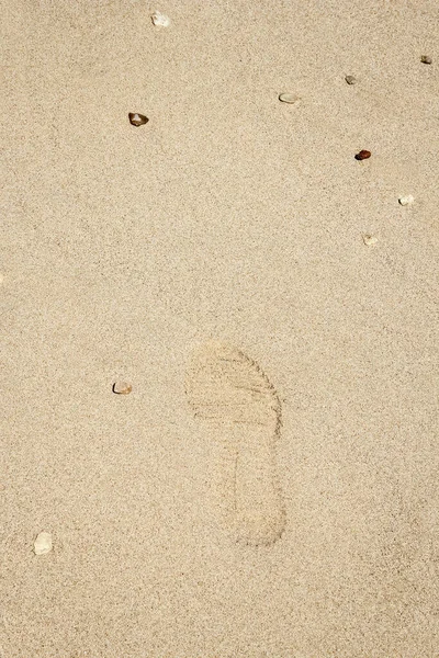 Kum Denizinin Arka Planında Güzel Ayak Izleri — Stok fotoğraf