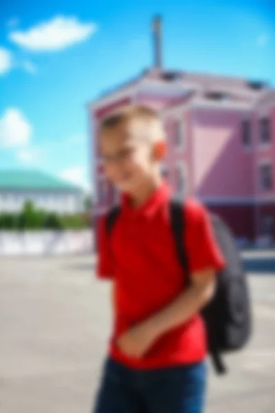 Glada Barn Går Till Skolan Väg Tillbaka Till Skolan — Stockfoto