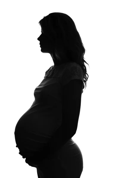 Silueta těhotné ženy — Stock fotografie